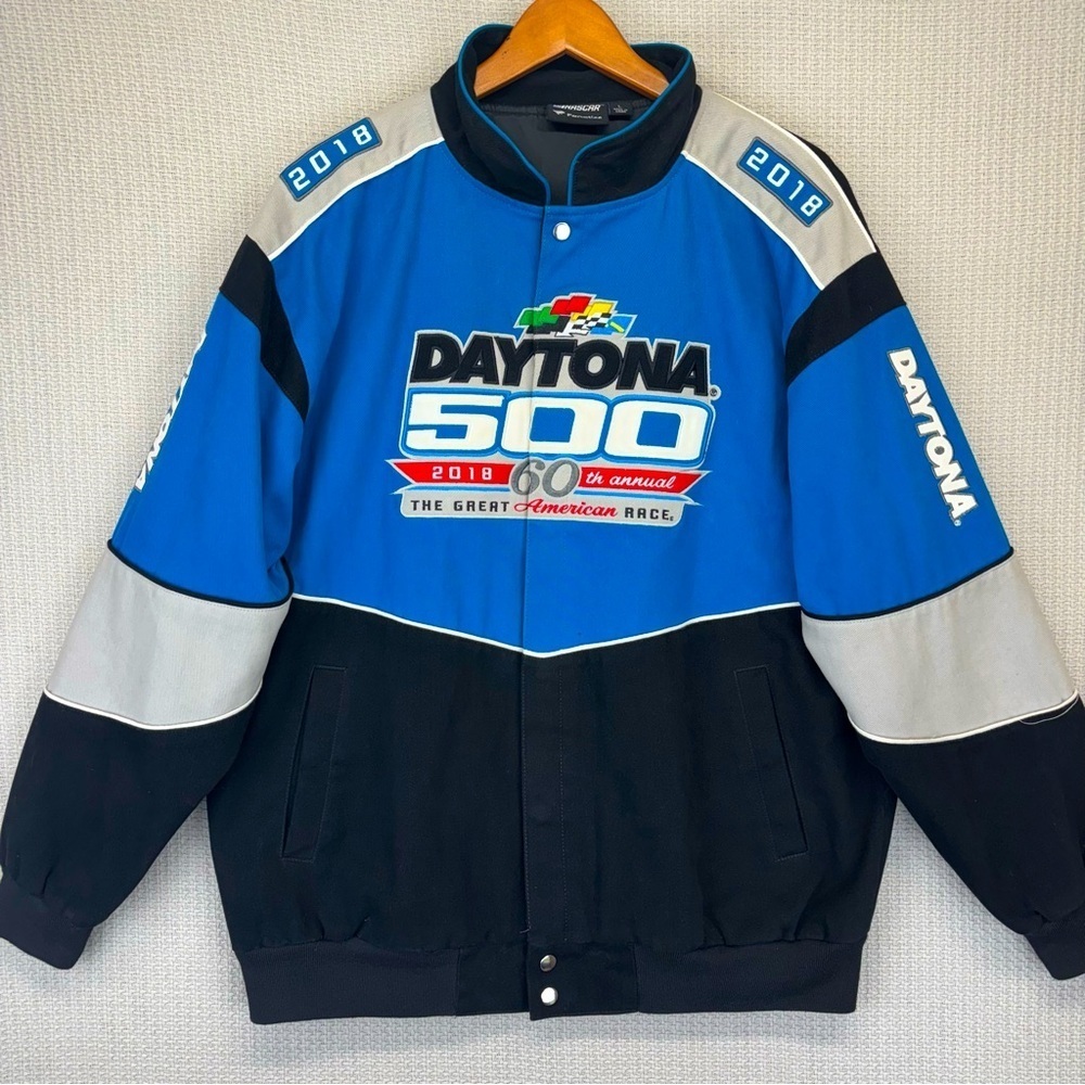 Daytona 500 Nascar Racing Jacket Men Large- 60th Anniversary 2018 Fanatics